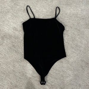 Black velvet bodysuit